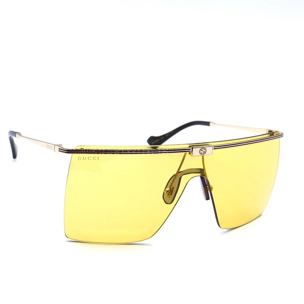 NEW GUCCI GG1096S 003 UNISEX GOLD YELLOW LENS AUTHENTIC SUNGLASSES - Picture 3 of 16